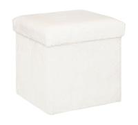 Paris Prix Atmosphera Créateur d'intérieur - Pouf Imitation Fourrure Pliable Ezzio 38cm Blanc