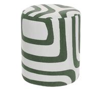 Paris Prix Atmosphera Créateur d'intérieur - Pouf Rond à Motifs Delor 30cm Vert Cèdre