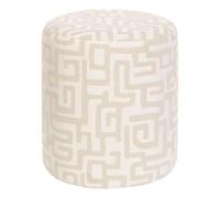 Paris Prix Atmosphera Créateur d'intérieur - Pouf Rond Moderniste Delor 40cm Blanc
