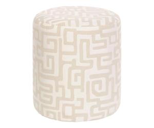 Paris Prix Atmosphera Créateur d'intérieur - Pouf Rond Moderniste Delor 40cm Blanc