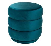 Paris Prix Atmosphera Créateur d'intérieur - Pouf Velours Design Sinan 40cm Bleu Canard