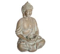 Paris Prix Atmosphera Créateur d'intérieur - Statue Déco Bouddha Blanchi 39cm Beige