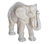 Paris Prix Atmosphera Créateur d'intérieur - Statuette en Résine Éléphant 15cm Beige