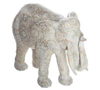 Paris Prix Atmosphera Créateur d'intérieur - Statuette en Résine Éléphant 22cm Beige