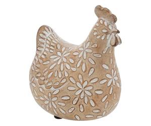 Paris Prix Atmosphera Créateur d'intérieur - Statuette Poule Déco Linda 20cm Beige