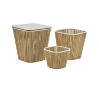 Paris Prix Atmosphera Créateur d'intérieur - Table d'Appoint & 2 Paniers Banjo 37cm Beige