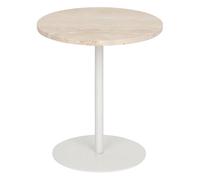 Paris Prix Atmosphera Créateur d'intérieur - Table d'Appoint en Travertin Celen 45cm Blanc
