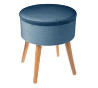 Paris Prix Atmosphera Créateur d'intérieur - Tabouret Coffre Scandinave Tess 44cm Bleu