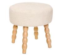 Paris Prix Atmosphera Créateur d'intérieur - Tabouret d'Appoint Chenille Spolo 39cm Blanc
