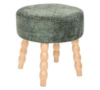 Paris Prix Atmosphera Créateur d'intérieur - Tabouret d'Appoint Chenille Spolo 39cm Vert Cèdre