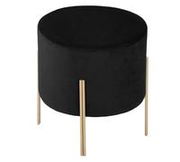 Paris Prix Atmosphera Créateur d'intérieur - Tabouret Design en Velours Living 40cm Noir & Or