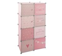 Paris Prix Atmosphera for Kids - Armoire Penderie Enfants Univers 124cm Rose