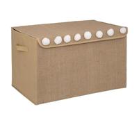 Paris Prix Atmosphera for Kids - Coffre de Rangement Enfant Pompons 57cm Marron