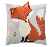 Paris Prix Atmosphera for Kids - Coussin Déhoussable Enfant Renard 40x40cm Gris