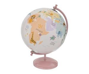 Paris Prix Atmosphera for Kids - Globe Terrestre Enfant Animaux 28cm Rose