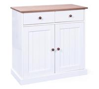 Paris Prix Bahut Bas 2 Portes Takao 90cm Blanc & Naturel