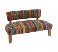 Paris Prix Banc 2 Places en Tissu Chindi 130cm Multicolore