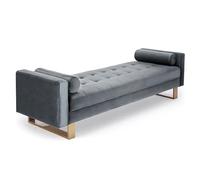 Paris Prix Banquette Capitonnée Velours Qena 160cm Argent