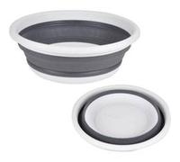 Paris Prix - Bassine En Silicone rétractable 9l Blanc & Anthracite G