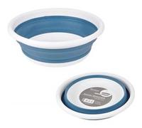 Paris Prix - Bassine En Silicone rétractable 9l Blanc & Bleu Paon G