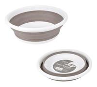 Paris Prix - Bassine En Silicone rétractable 9l Blanc & Taupe G