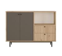 Paris Prix Buffet de Cuisine Bas Kieth 120cm Naturel & Anthracite