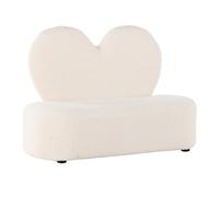 Paris Prix Canapé Enfant en Tissu Bouclé Cœur 99cm Blanc
