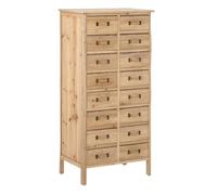 Paris Prix Chiffonnier en Bois 16 Tiroirs Chamonix 127cm Naturel