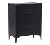 Paris Prix Commode Design 4 Tiroirs Piring 98cm Noir