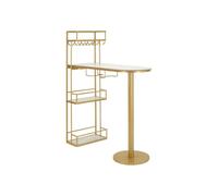 Paris Prix Comptoir de Bar Luxy 150cm Or & Blanc