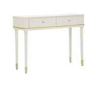 Paris Prix Console 2 Tiroirs Camille 101cm Blanc & Or