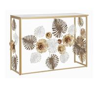 Paris Prix Console Design en Métal Floris 113 Or & Blanc