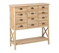 Paris Prix Console en Bois 12 Tiroirs Chamonix 104cm Naturel