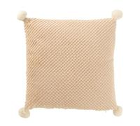 Paris Prix Coussin Déco à Pompons Ulysse 45x45cm Beige