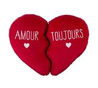 Paris Prix Coussin Déco Détachable Cœur 35x40cm Rouge