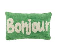 Paris Prix Coussin Déco Tufté Bonjour Polly 30x50cm Vert