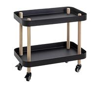 Paris Prix Desserte de Cuisine 2 Niveaux Yumi 47cm Noir