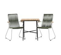 Paris Prix Ensemble Table de Jardin & 2 Chaises Holmbeck & Matstolar 74cm Naturel & Vert