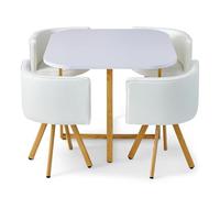 Paris Prix Ensemble Table de Repas & 4 Chaises Design Norway Blanc