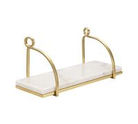 Paris Prix Étagère Murale en Marbre Marble 40cm Blanc & Or