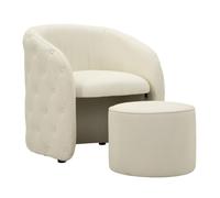 Paris Prix Fauteuil avec Pouf Zagabria 80cm Blanc