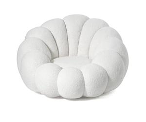 Paris Prix Fauteuil Design Coquillage Bouclette 98cm Blanc