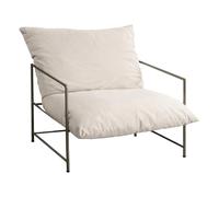 Paris Prix Fauteuil Design en Velours Sedalia 70cm Beige