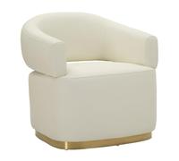 Paris Prix Fauteuil Design Minsk Plus 84cm Blanc & Or