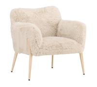 Paris Prix Fauteuil Imitation Fourrure Zenzi 78cm Beige