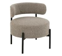 Paris Prix Fauteuil Lounge en Tissu Bouclé Aldo 67cm Gris