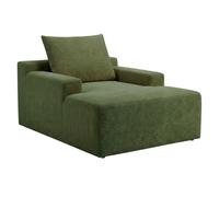 Paris Prix Fauteuil Lounge en Velours Méridienne 148cm Vert