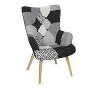 Paris Prix Fauteuil Patchwork Helsinki 71cm Noir