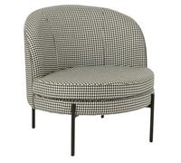 Paris Prix Fauteuil Pied-de-Poule Joshua 70cm Noir & Blanc