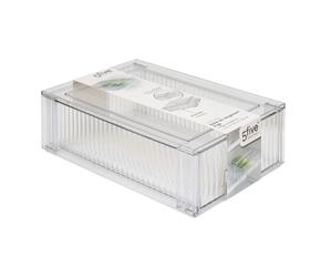 Paris Prix Five Simply Smart - Boîte de Rangement Frigo à Tiroir Streaks 32cm Transparent